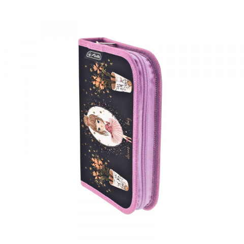 Penar neechipat fete cu 1 clapa Herlitz 1 compartiment negru Moon Princess [1]