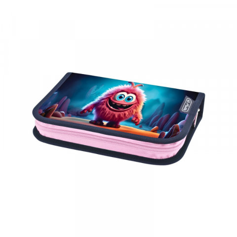Noutăți Librăria Compas - Penar neechipat fete 1 compartiment Herlitz Pink Monster