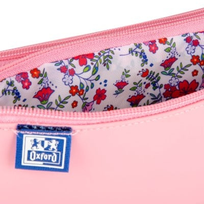 Penar tip etui dublu Oxford 2 Zip Floral Pastel roz deschis [2]