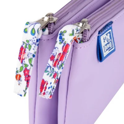 Penar Oxford 2 compartimente lila floral 23 x 11 x 4.5 cm [2]