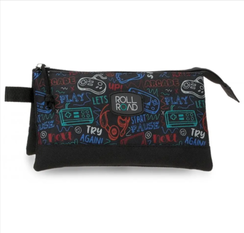 Noutăți Librăria Compas - Penar scoala baieti Roll Road Next Level 3 compartimente