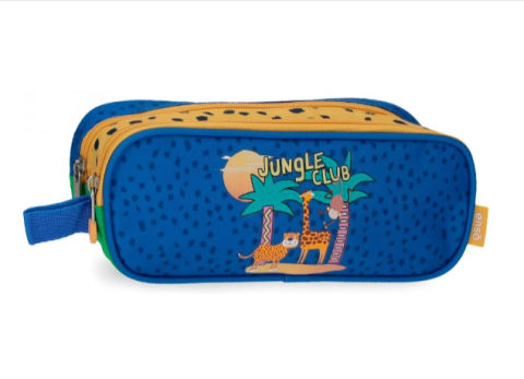 Penare neechipate - Penar scoala 2 compartimente Enso Jungle Club 23 x 9 x 7 cm
