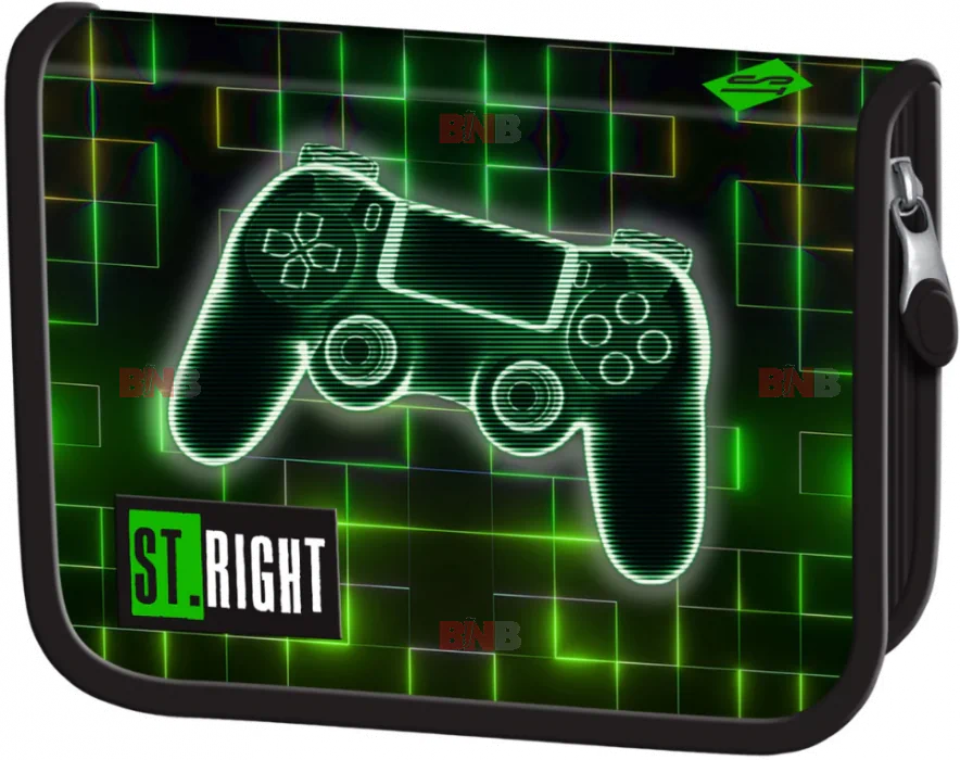 Penare neechipate - Penar St.Right cu 1 compartiment si 2 extensii neechipat Neon Pad 20.5x14x3.5 cm