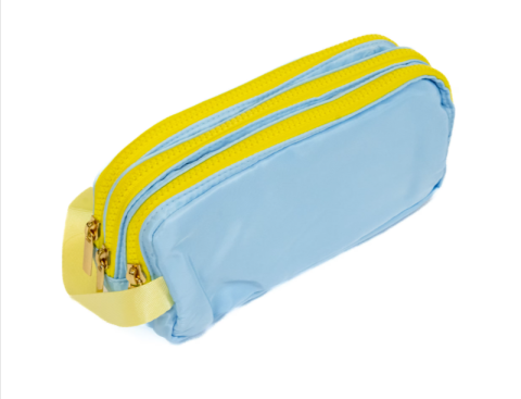 Rechizite școlare - Penar Strigo albastru 3 compartimente 22x10x10 cm