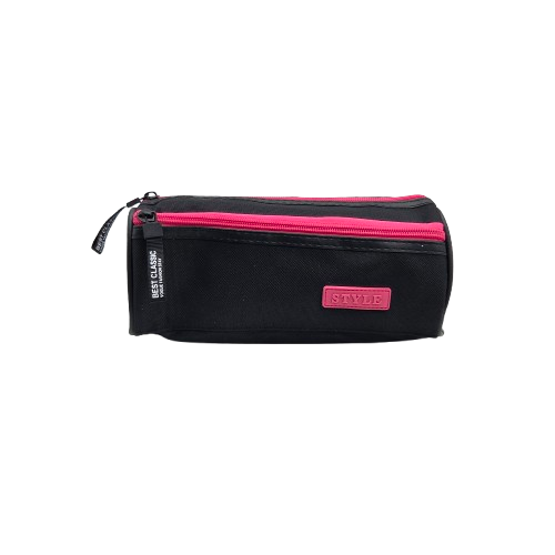 Penare - Penar textil 2 compartimente negru fete