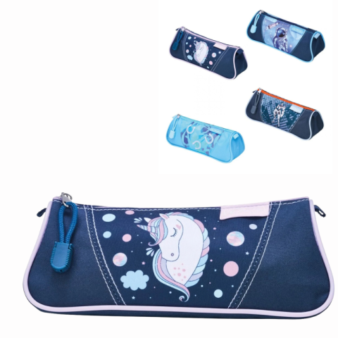 Rechizite școlare - Penar tip etui triunghiular 21.5x8x7cm Herlitz mix fete baieti