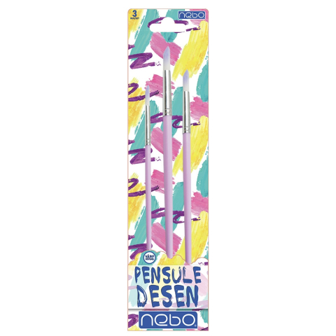 Pensule desen culori pastel varf rotund 3 buc /set Nebo variante diferite [5]