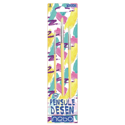 Pensule desen culori pastel varf rotund 3 buc /set Nebo variante diferite [2]