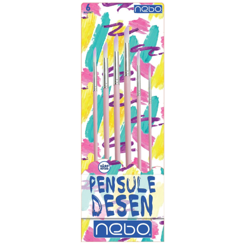 Pensule desen culori pastel varf rotund 6 buc /set Nebo variante diferite [4]