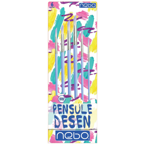 Pensule desen culori pastel varf rotund 6 buc /set Nebo variante diferite [3]