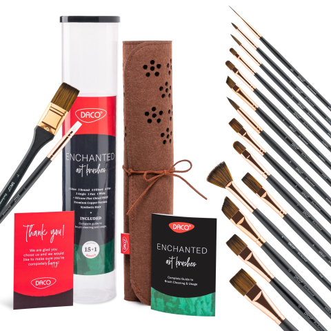 Artă și creativitate - Set 15+1 pensule Enchanted DACO