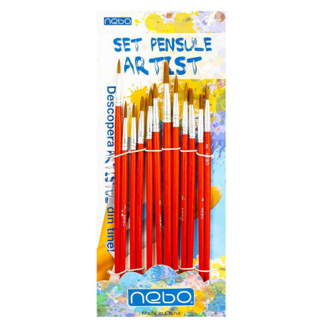 Pensule varf rotund 12/set Nebo [1]