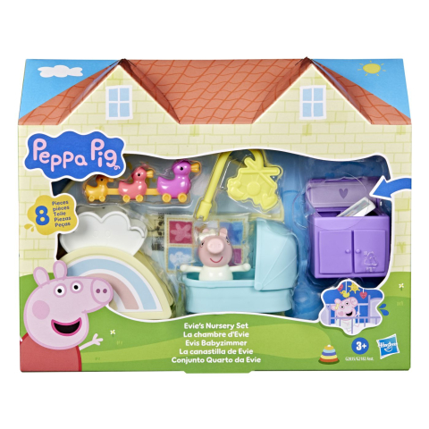 Figurine - PEPPA PIG SET DE JOACA CAMERA LUI EVIE CU FIGURINE SI SI ACCESORII
