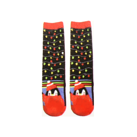 Sosete bumbac Craciun marime 35-43 pinguin si decoratiuni festive [1]