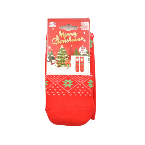 Sosete bumbac Craciun marime 35-43 Mos Craciun fundal rosu [2]