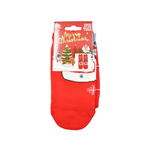 Sosete bumbac Craciun marime 35-43 cu ren si fulgi de nea [2]