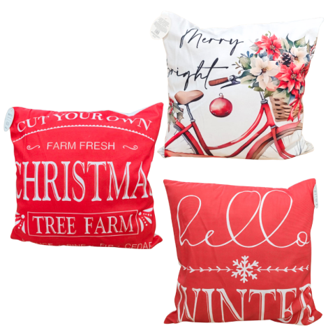 Noutăți Librăria Compas - Perna decorativa Craciun rosu 45x45cm
