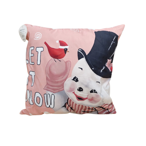 Perna decorativa Craciun roz 45x45cm [2]