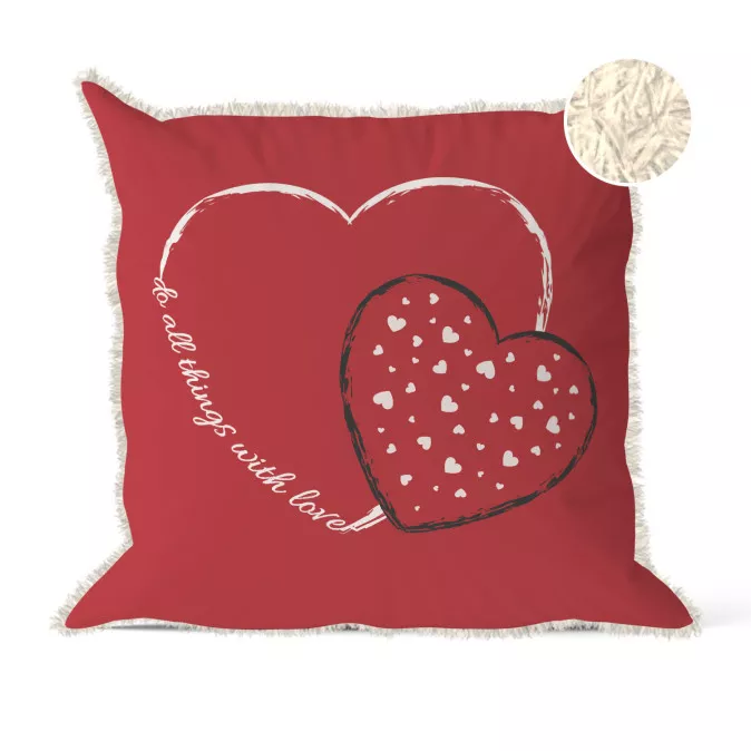 Jucării de pluș - Perna Sfantul Valentin Totul cu dragoste 36 cm