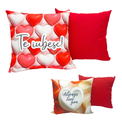 Jucării de pluș - Perne decorative cu mesaje de dragoste 33 cm modele diferite