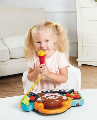 PIANINA BEBE MAIMUTICA DJ CU LUMINI SUNETE SI MICROFON [4]