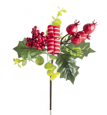 Casă și decorațiuni - Rola pick decorativa cu fructe rosii 20 cm