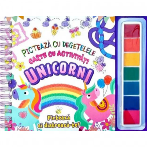 Hobby și activități pentru copii - Picteaza cu degetelele. Unicorni