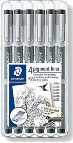 Linere - Pigment liner 6 dimensiuni /set Staedtler