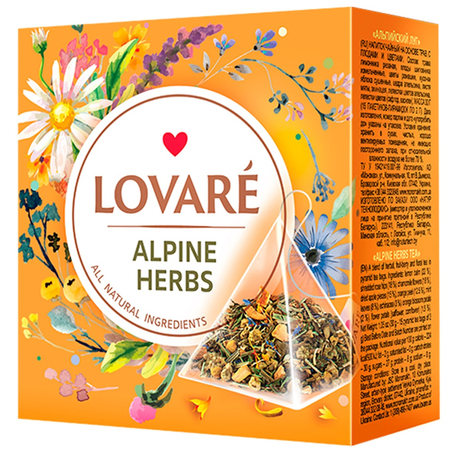 Ceaiuri premium Basilur - Amestec de ceai de plante, flori si fructe Alpine Herbs 15 plicuri x 2 g Lovare