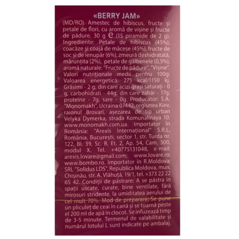 Amestec de hibiscus, fructe si petale de flori Berry Jam 15 plicuri x 2 g Lovare [1]