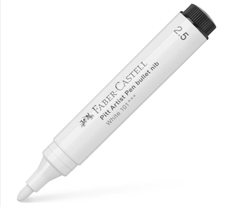 Scriere și corectare - Marker Faber-Castell Pitt Artist Pen Big Brush alb 2.5 mm
