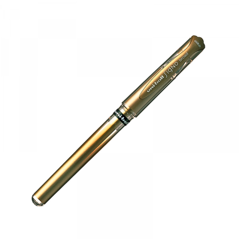Rechizite școlare - Pix gel Uni-Ball Signo Broad gold