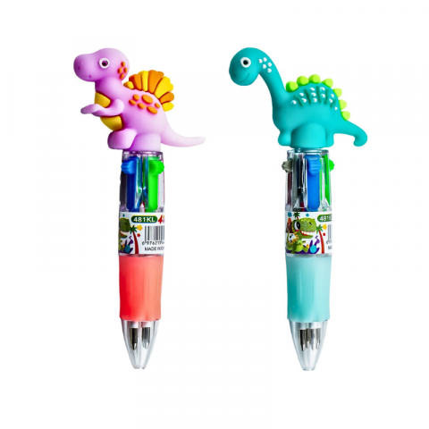Noutăți Librăria Compas - Pix 4 culori de scriere Dinozaur varianta mini