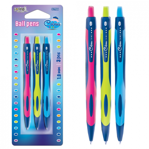 Promoții de Toamnă - Pix Colour Zone 1 mm albastru 3/set S Cool Collection