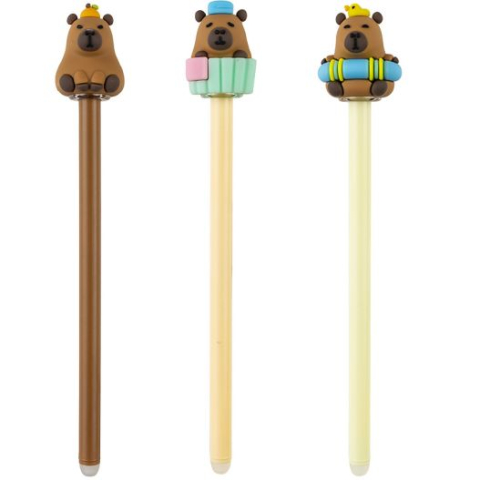 Rechizite școlare - Pix cu cerneala termosensibila si radiera 0.5 mm albastru Capybara Centrum