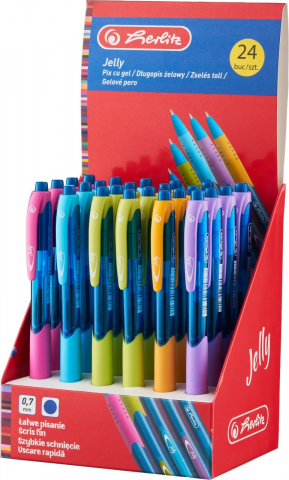 Pix cu gel Herlitz Jelly 0.7 mm culoare scriere albastru diverse culori [3]