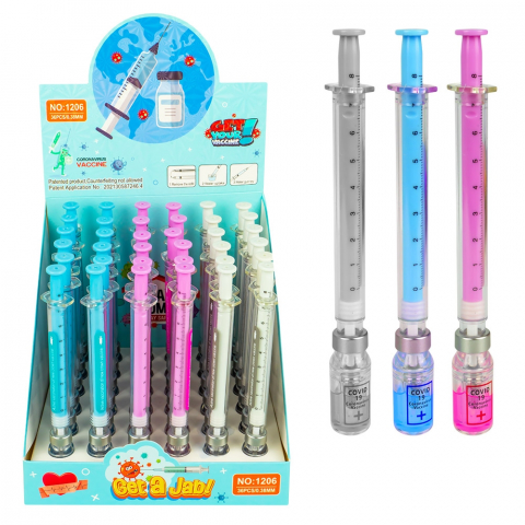 Pixuri - Pix cu gel 0.38 mm albastru Seringa diverse culori