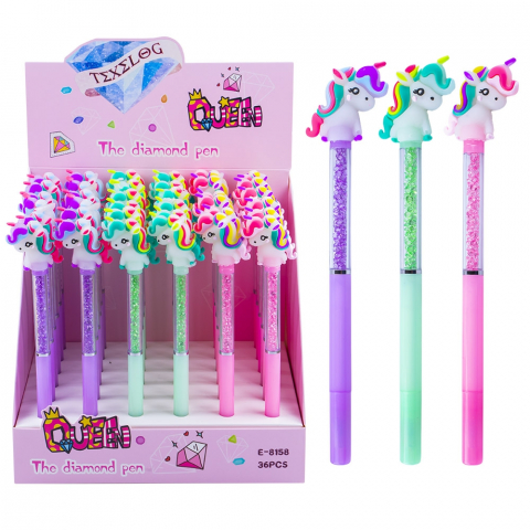 Pixuri - Pix cu gel si diamante albastru Unicorn diverse culori