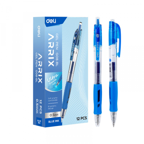 Pix cu gel si mecanism 0. 5mm albastru Arrix Deli [2]