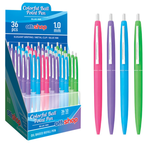 Instrumente de scris - Pix cu mecanism mina albastra 1 mm Offishop