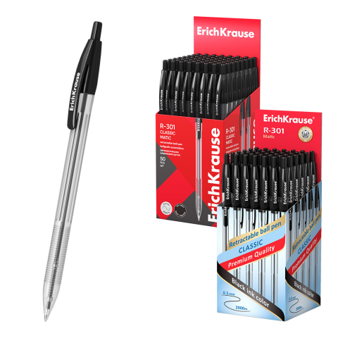 Pixuri - Pix retractabil ErichKrause R-301 Matic Classic negru 1.0 mm