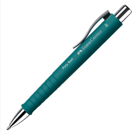 Pixuri - Pix cu mecanism si grip verde smarald Poly Ball Faber-Castell
