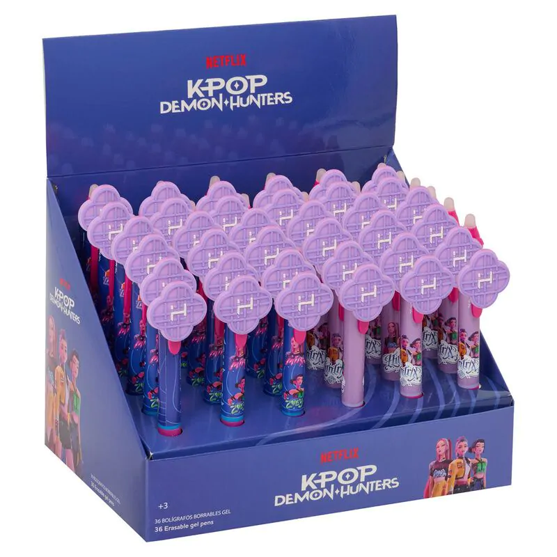 Pixuri - Pix cu radiera si mina gel cu rescriere K-Pop Demon Hunters Stationery
