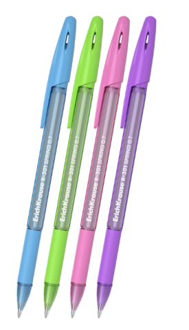 Pixuri - Pix cu bila Erich Krause R-301 Stick&Grip Spring mina albastra 0.7mm diverse culori