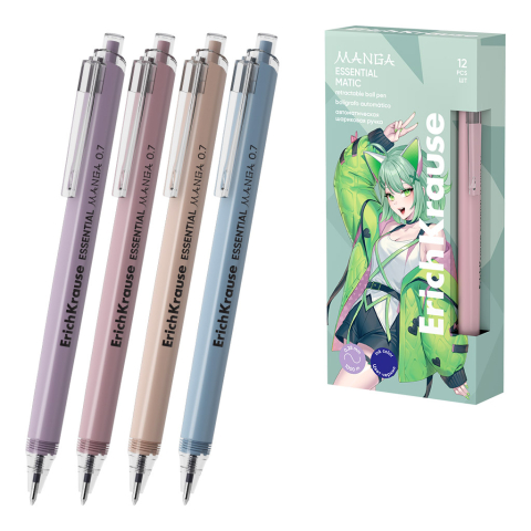 Noutăți Librăria Compas - Pix ErichKrause Essential Matic Manga 0.7 mina albastra