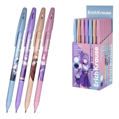 Noutăți Librăria Compas - Pix ErichKrause R-301 Stick&Grip Manga 0.7 mina albastra