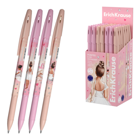 Noutăți Librăria Compas - Pix ErichKrause R-301 Stick&Grip Pointes 0.7 mina albastra