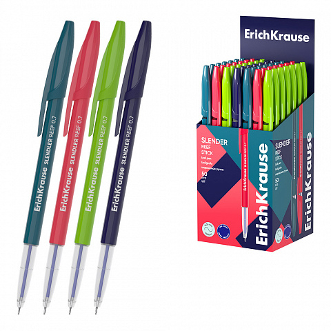 Noutăți Librăria Compas - Pix cu bila ErichKrause Slender Stick Reef 0.7 Albastru