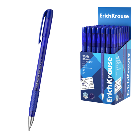 Noutăți Librăria Compas - Pix cu bila ErichKrause Star Stick&Grip Original 1.2 Albastru