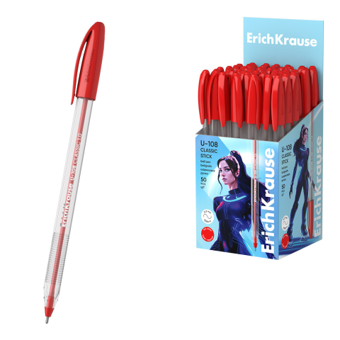 Pixuri - Pix cu bila ErichKrause U-108 Stick Classic rosu 1.0 mm